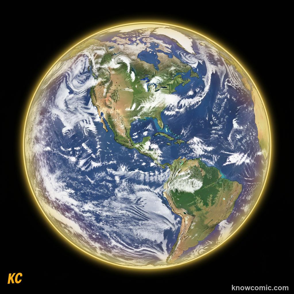 Earth's ozone layer filtering harmful UV rays and protecting all life on the surface