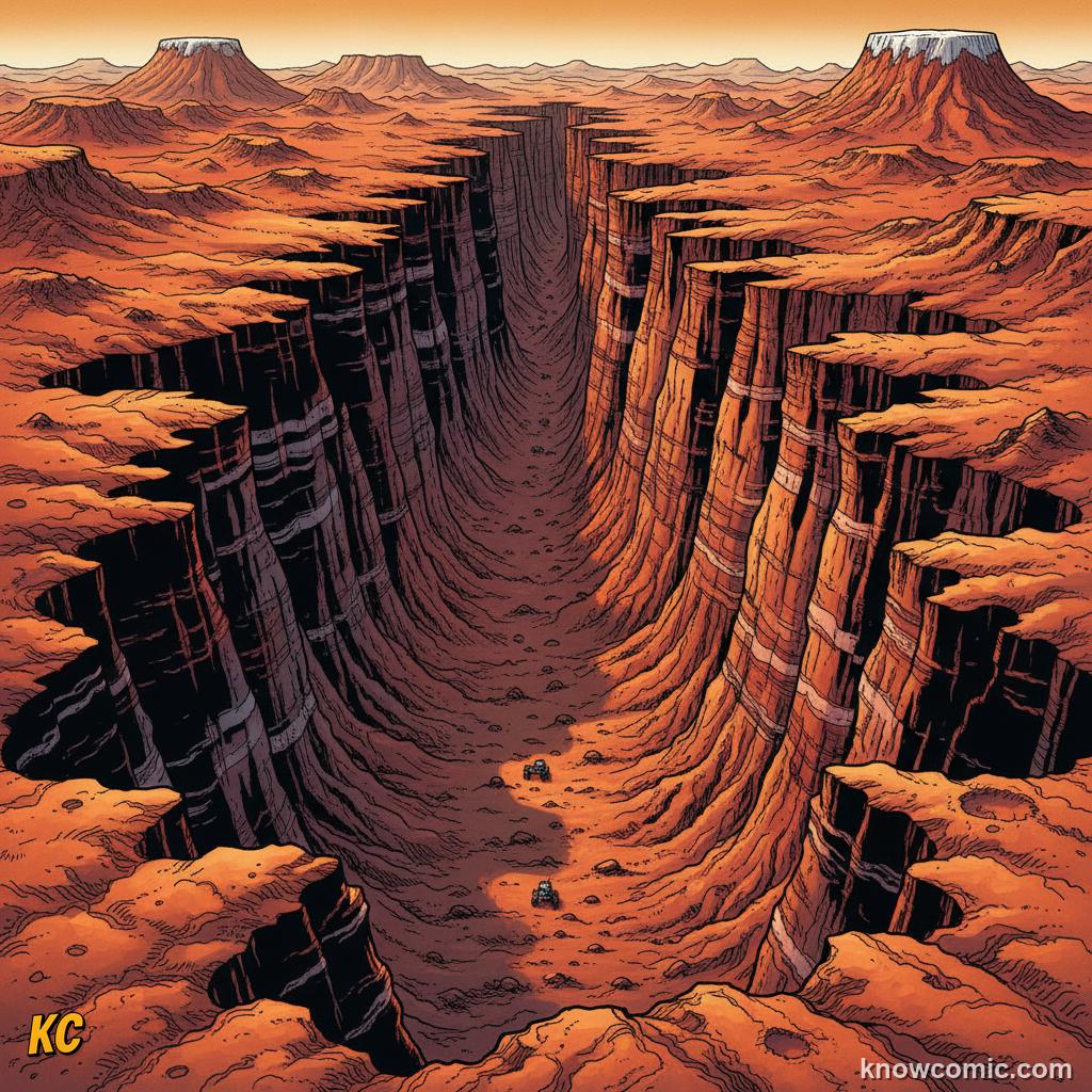 Valles Marineris: the colossal canyon on Mars, 4,000 km long and 7 km deep