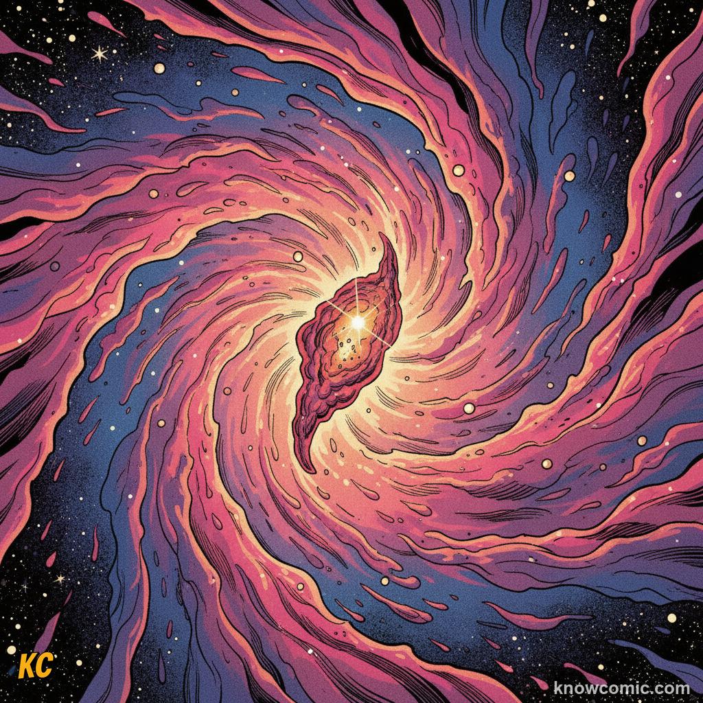 A giant cloud of gas and cosmic dust spreading across light-years of dark space