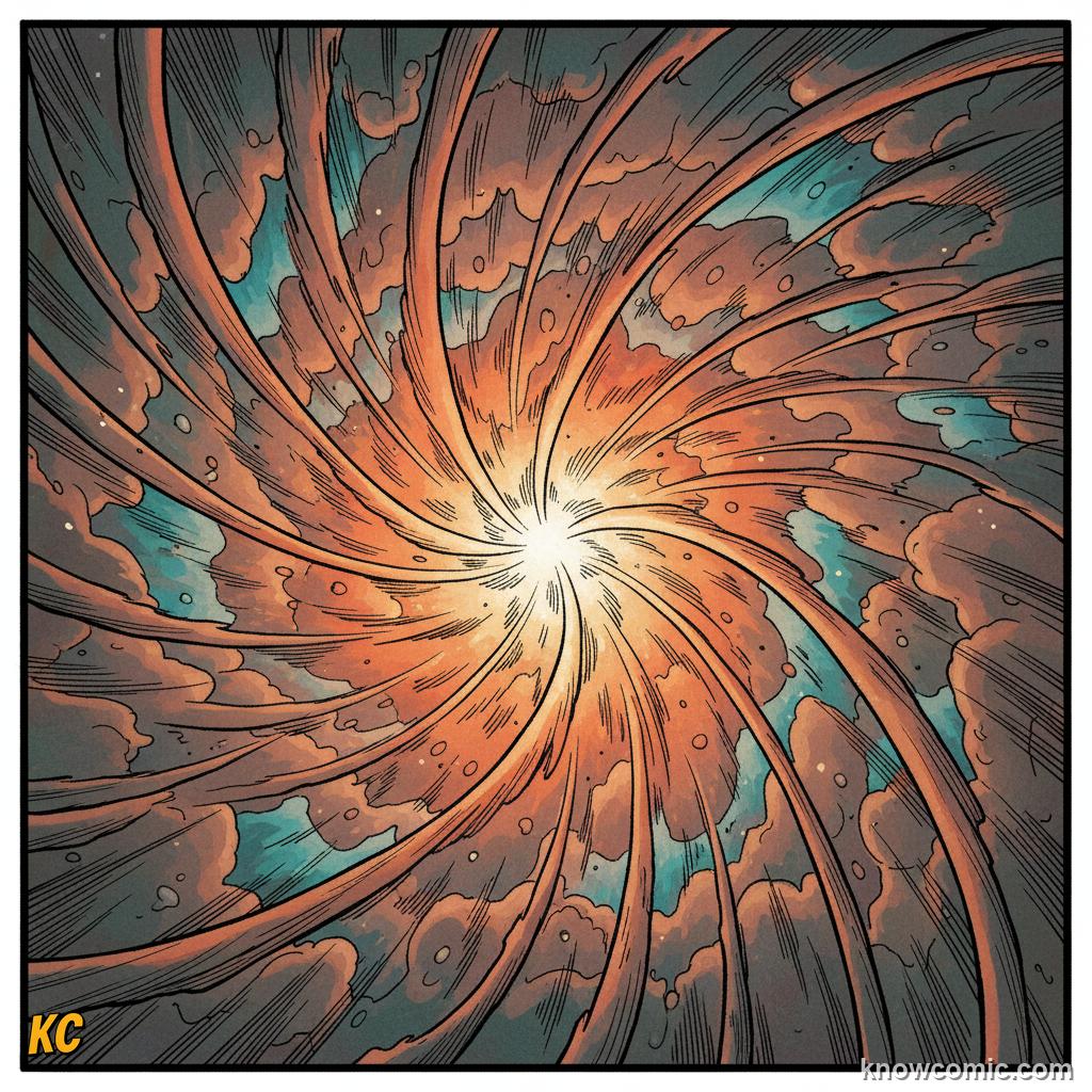 Gravity pulling the nebula cloud inward from all directions toward the center