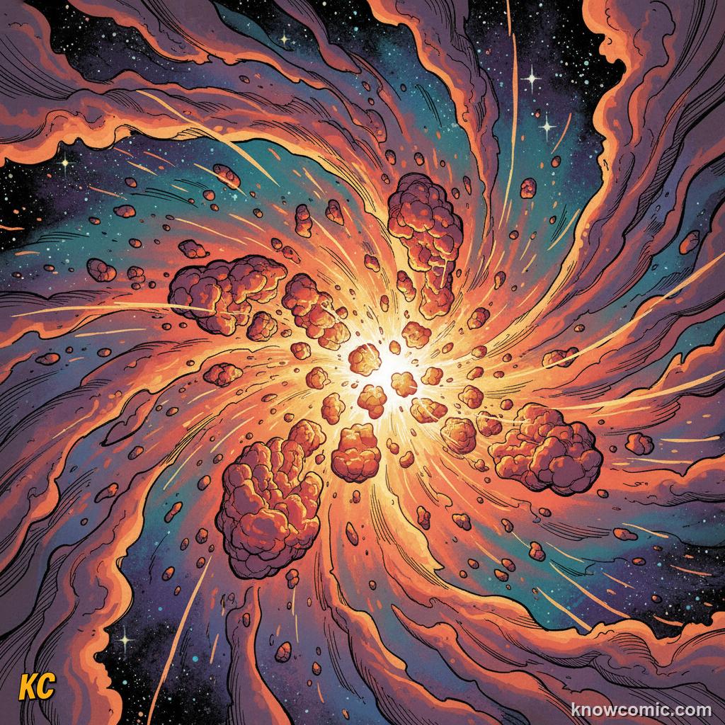 Dust grains orbiting the young Sun in a flat spinning disk around the newborn star