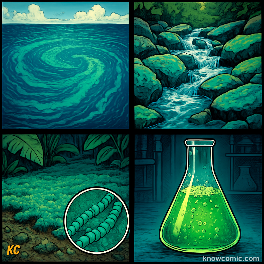 Modern cyanobacteria still producing oxygen in oceans lakes and soil worldwide today