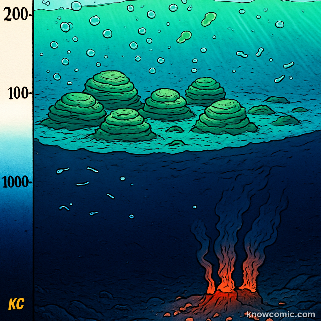 Eukaryotic cells with nuclei evolving in oxygen-rich ocean depth zones