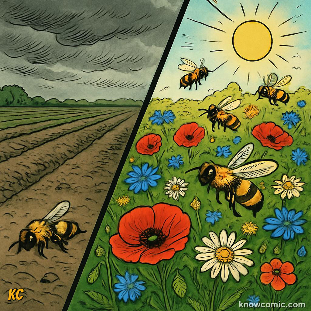 Wild bee population in decline alongside wildflowers that help restore pollinator habitat