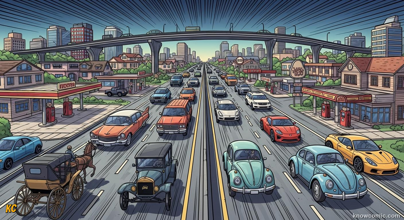 Highways and ring roads cutting through farmland creating suburban sprawl