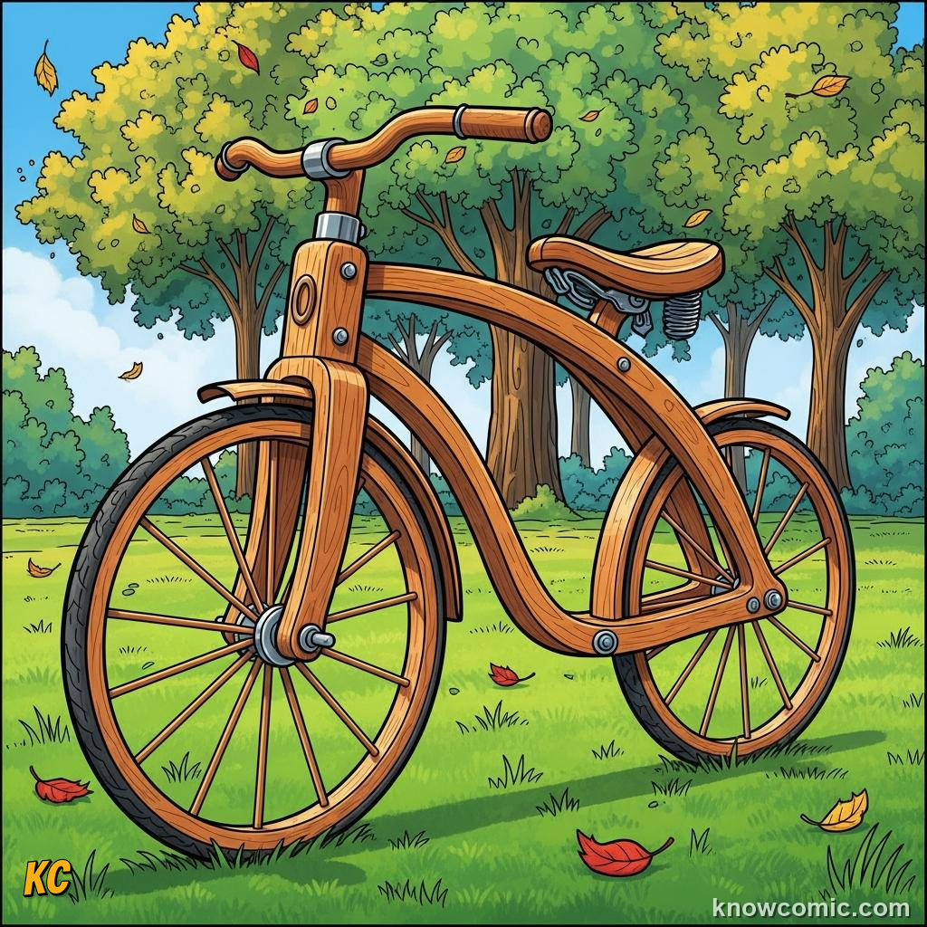 Person gliding on a wooden draisine running machine leaning to steer
