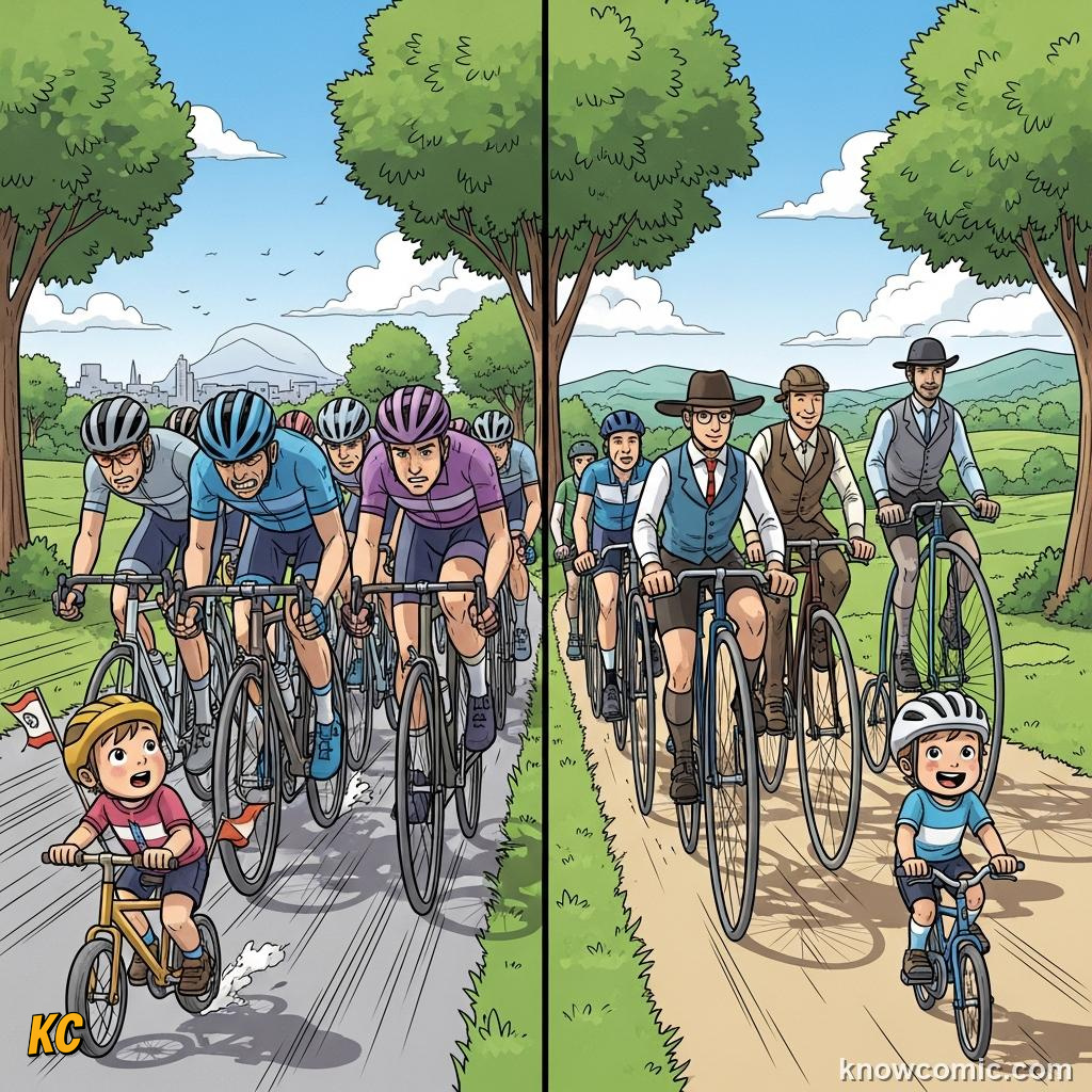 Racing cyclists riding in tight peloton formation during a competitive road race