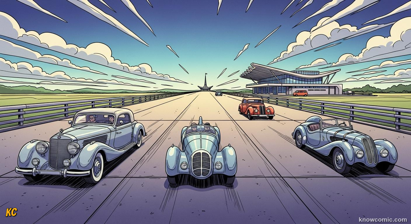 German autobahn stretching to the horizon with wide smooth lanes at high speed