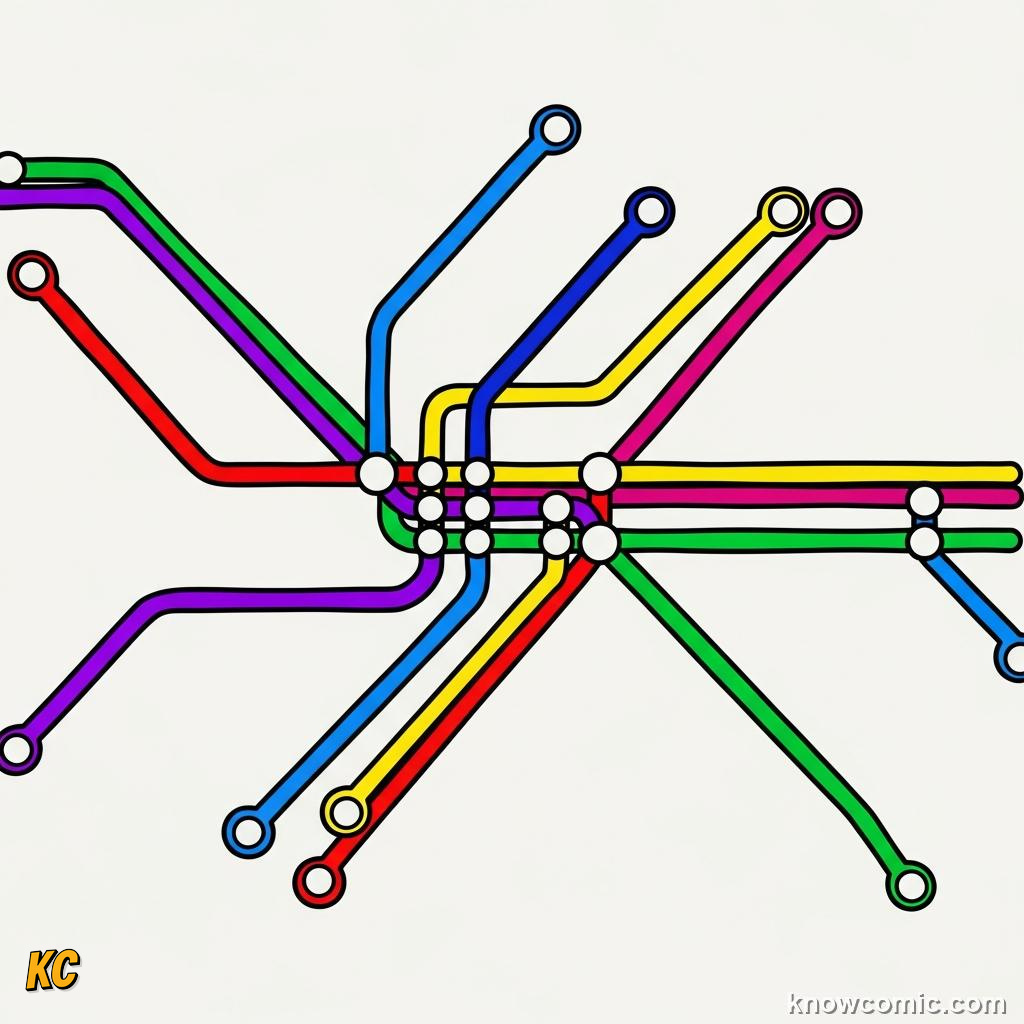 Stylised Tube map diagram showing connections clearly rather than true geography